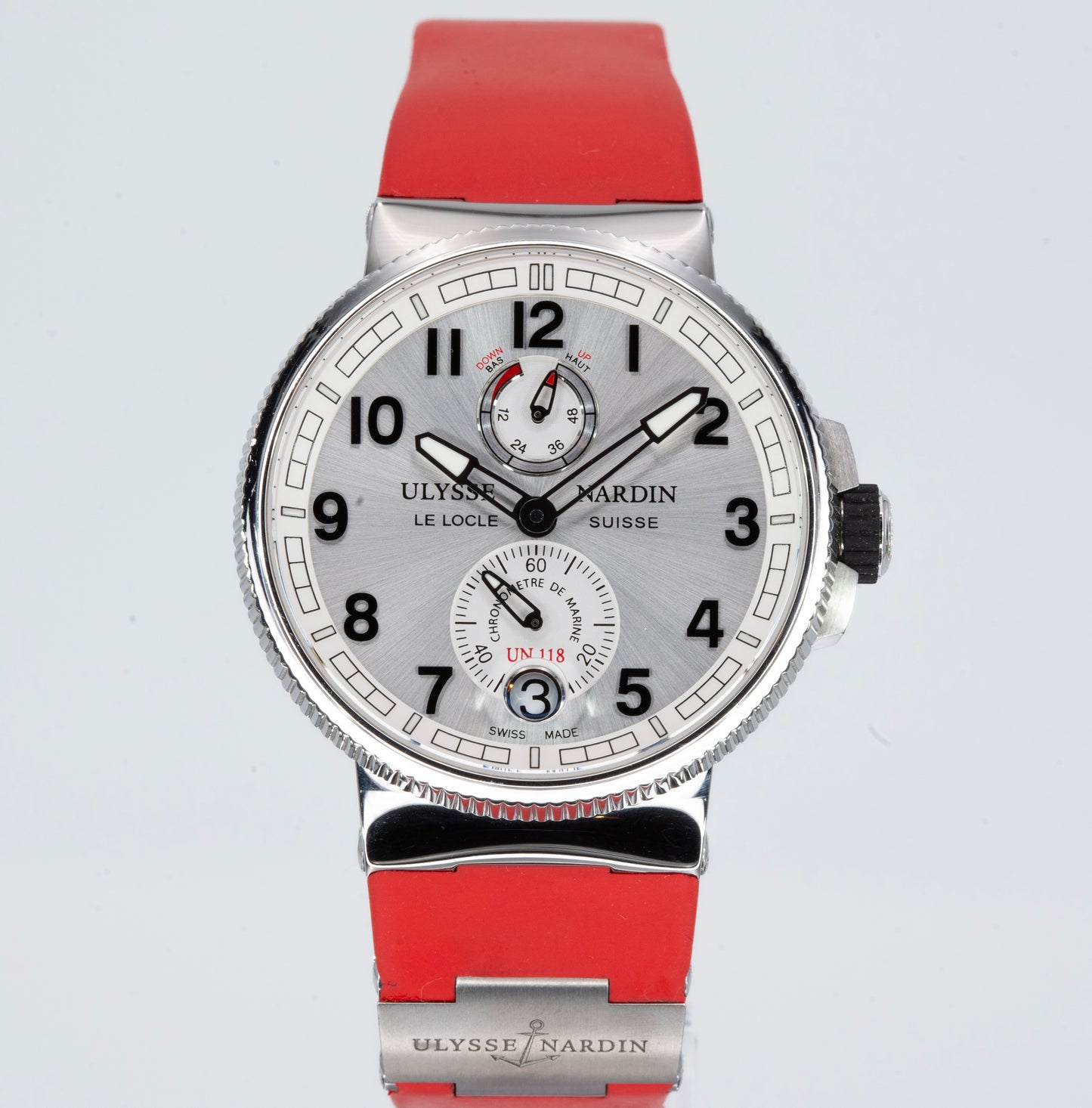 Ulysse Nardin Marine Chronometer 43mm 1183-126-61 White Dial 1183-126 Full Set