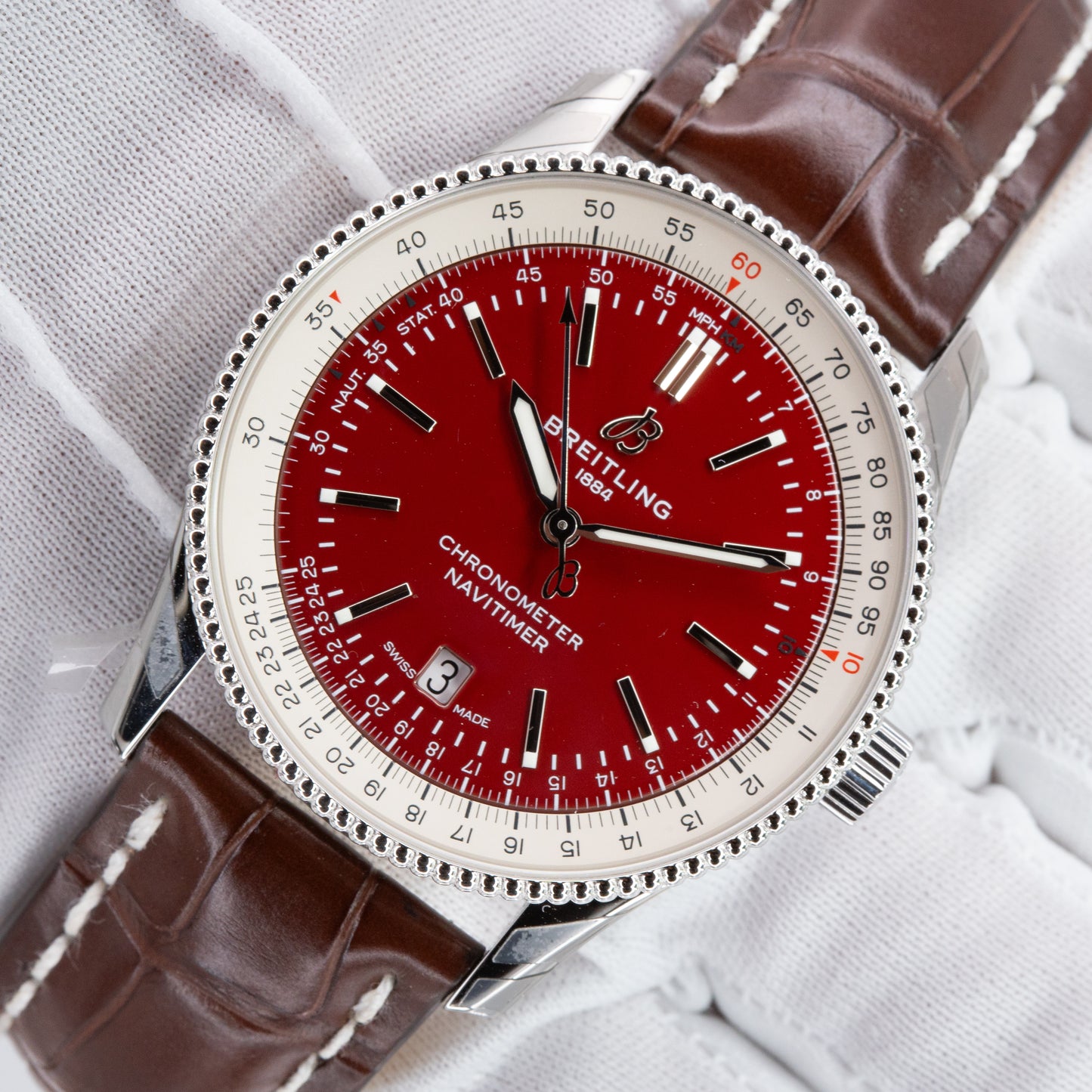Breitling Navitimer Automatic 41mm Red Burgundy Dial A17326 / A173265A1K1P1 Mint