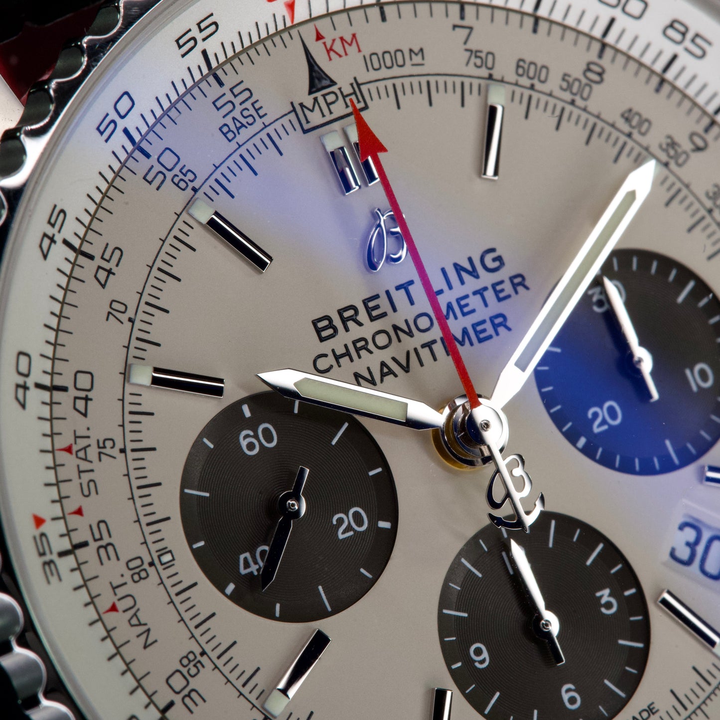 2021 Breitling Navitimer 1 B01 Chronograph "Panda" 43MM White Dial Aftermarket Bespoke Leather Strap (AB0121211G1A1)