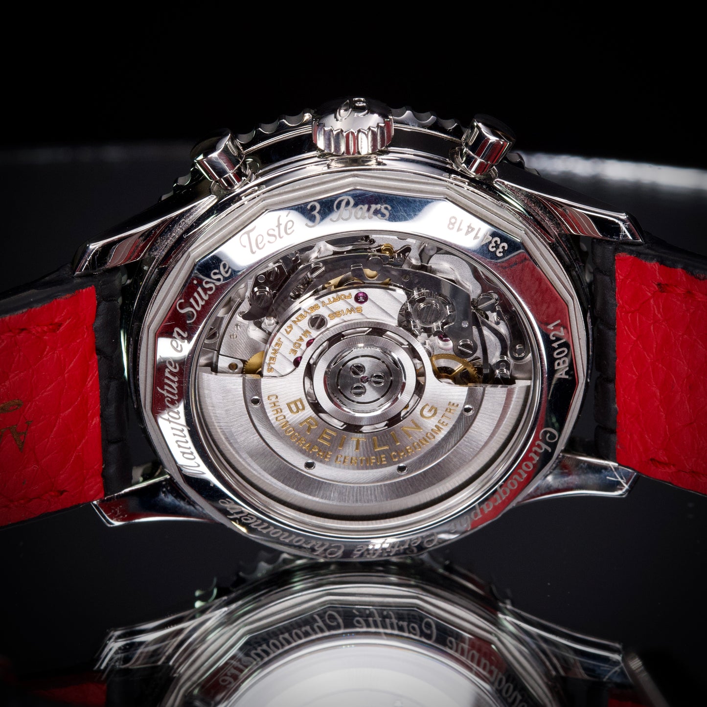 2021 Breitling Navitimer 1 B01 Chronograph "Panda" 43MM White Dial Aftermarket Bespoke Leather Strap (AB0121211G1A1)