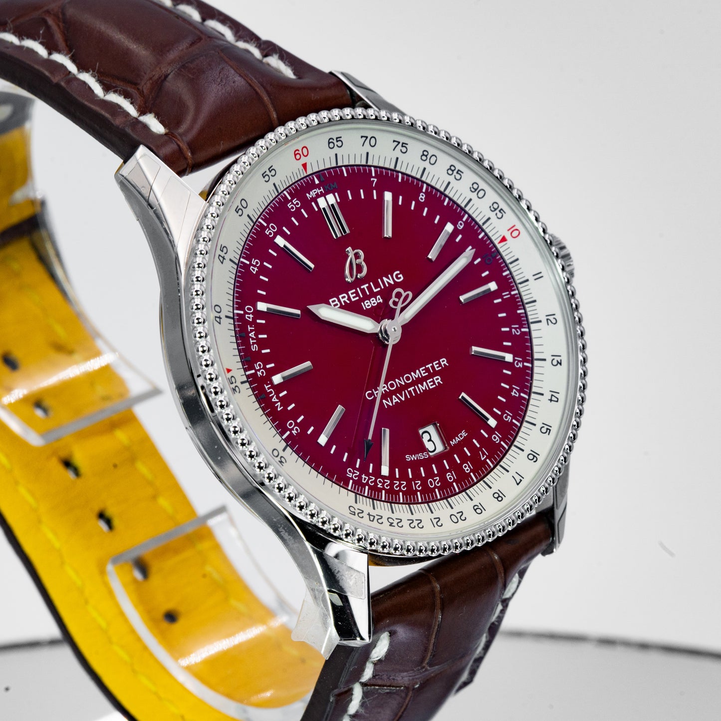 Breitling Navitimer Automatic 41mm Red Burgundy Dial A17326 / A173265A1K1P1 Mint