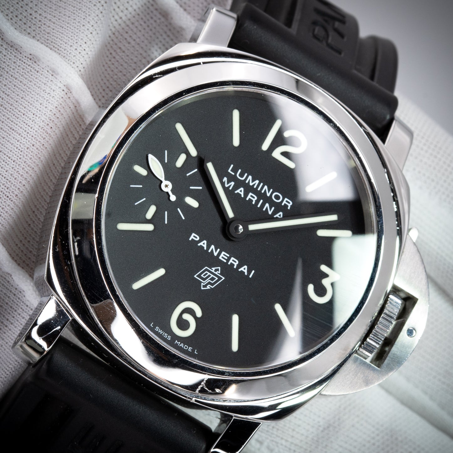 Panerai Luminor Marina Black 44mm PAM00005 Rubber Strap PAM 00005