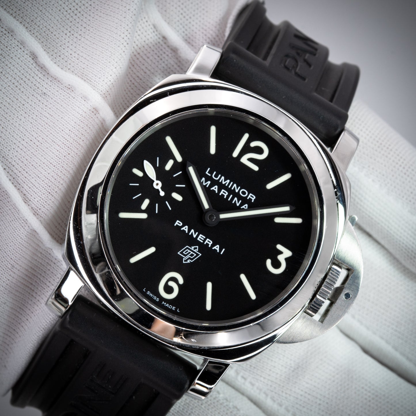 Panerai Luminor Marina Black 44mm PAM00005 Rubber Strap PAM 00005