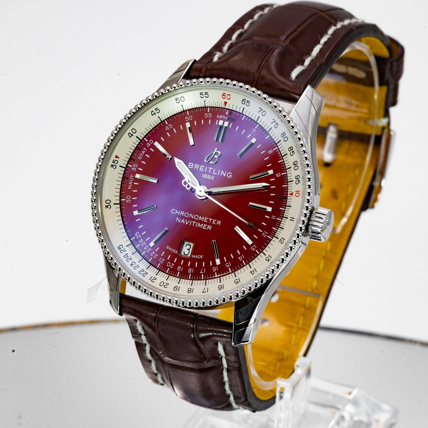 Breitling Navitimer Automatic 41mm Red Burgundy Dial A17326 / A173265A1K1P1 Mint