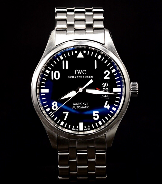 IWC Pilot's Mark XVII Black Pilot 41mm SS Watch IW326504 w/box & papers