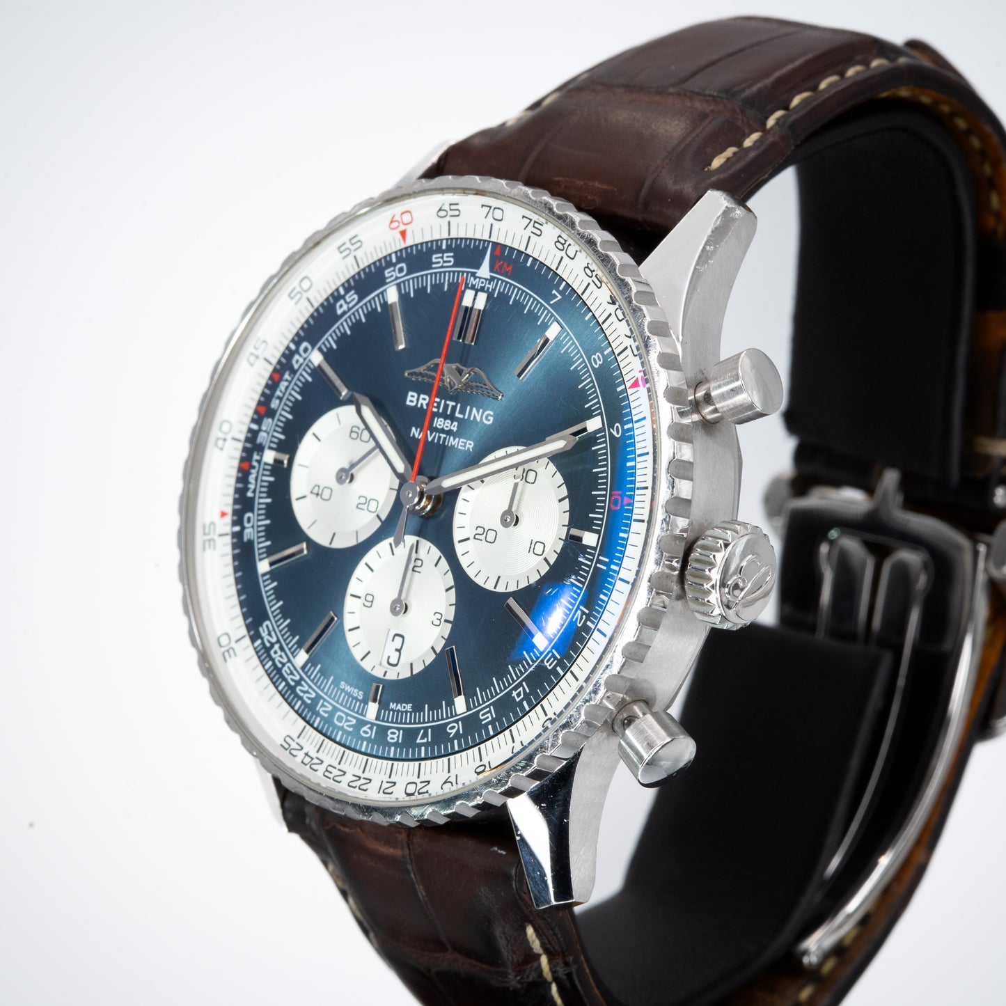 Breitling Navitimer B01 Chrono Blue Dial 46mm Complete Set AB0137211C1P1 AB0137
