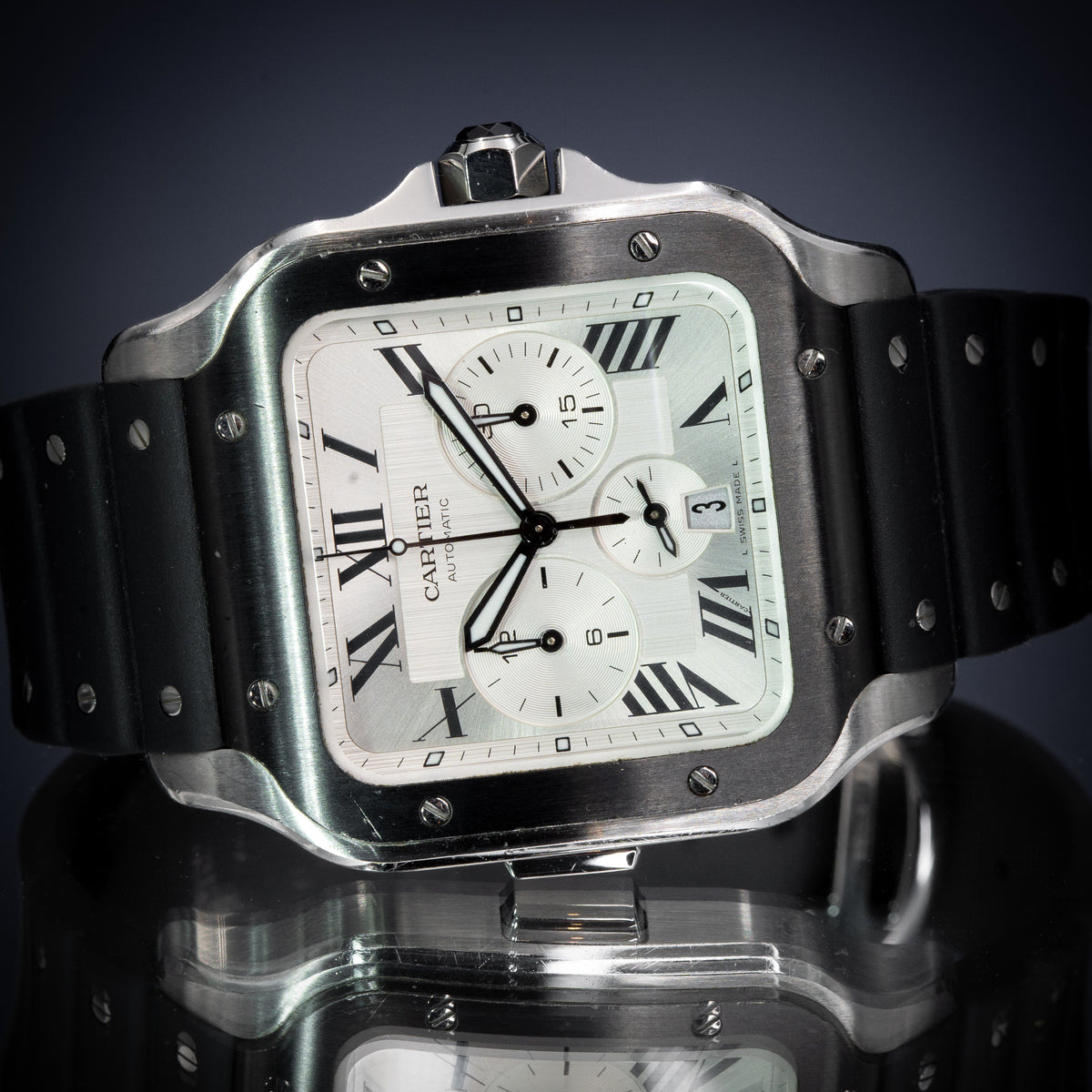 2021 Cartier Santos Chronograph WSSA0017 ADLC Box & Warranty Card