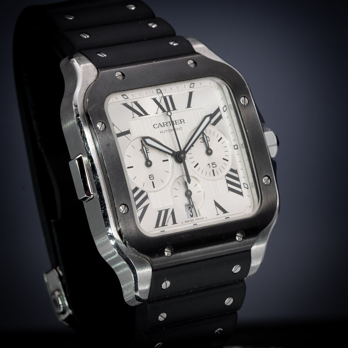 2021 Cartier Santos Chronograph WSSA0017 ADLC Box & Warranty Card