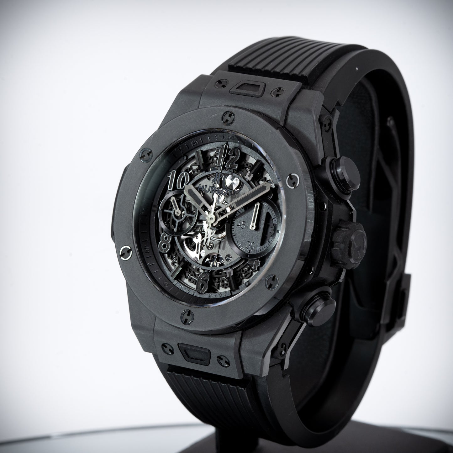 Hublot “All Black” Big Bang Unico 45mm 411.C1.1110.RX Full Set W/ Rotor Watchbox