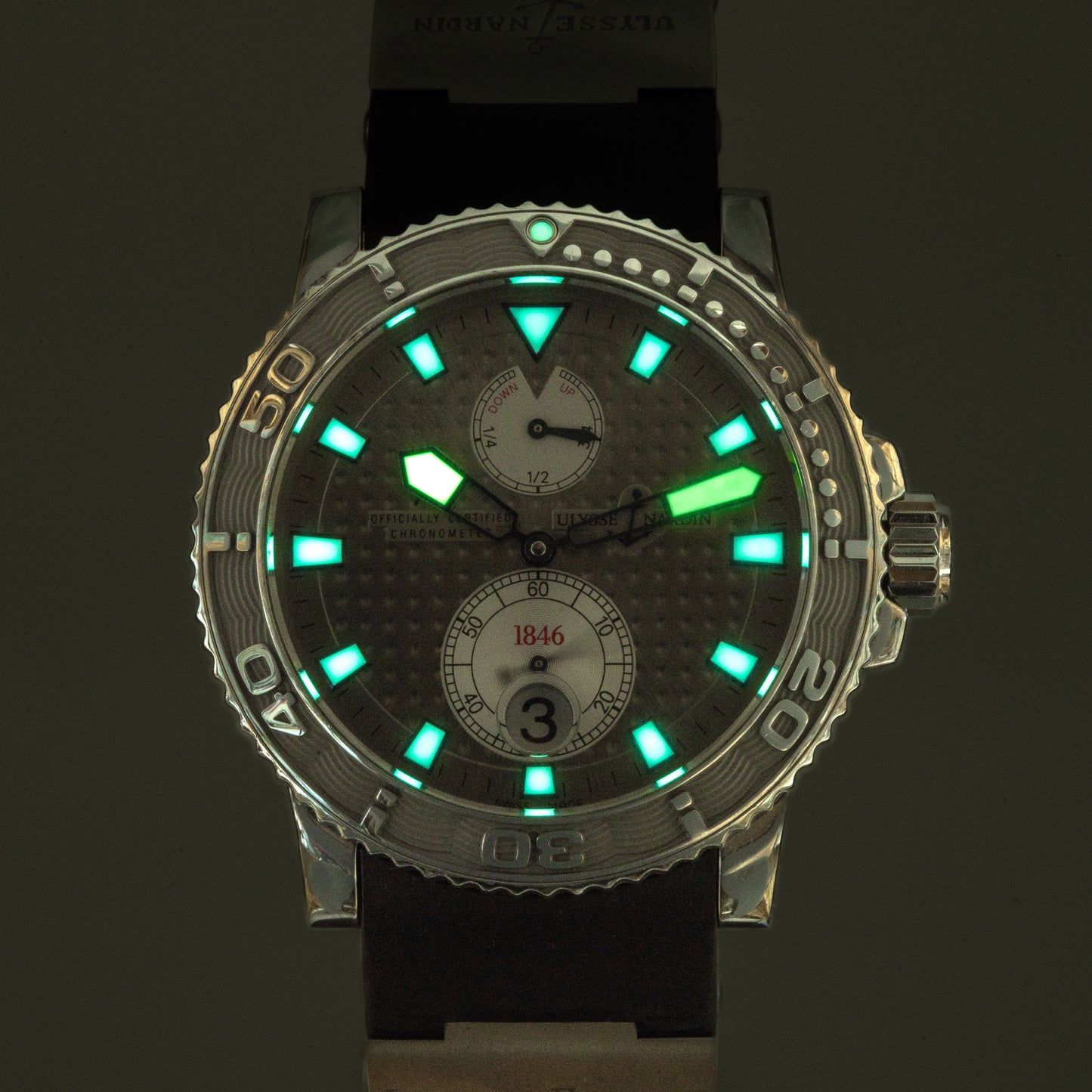 Ulysse Nardin UN Maxi Marine Diver 263-33 Silver Dial Limited Edition - Full Set