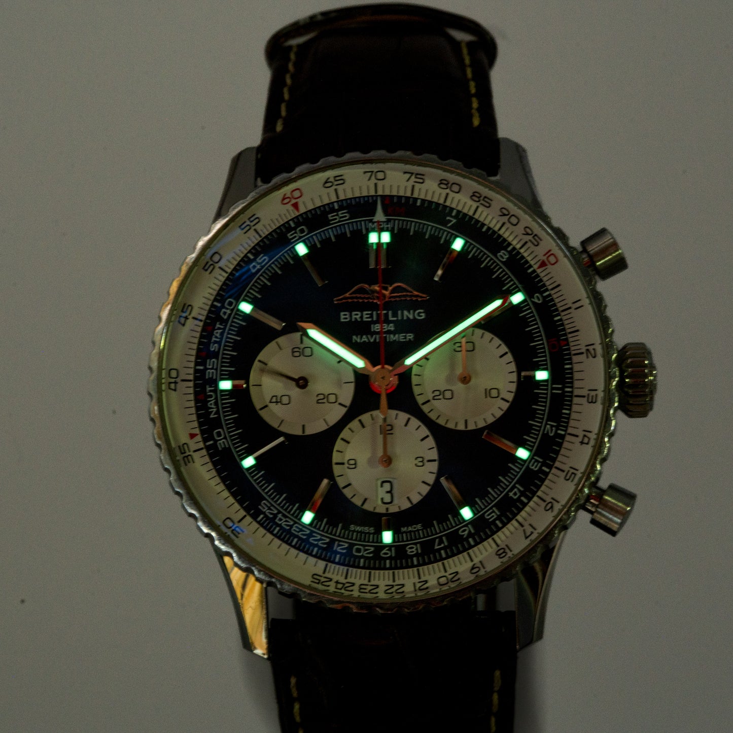 Breitling Navitimer B01 Chrono Blue Dial 46mm Complete Set AB0137211C1P1 AB0137