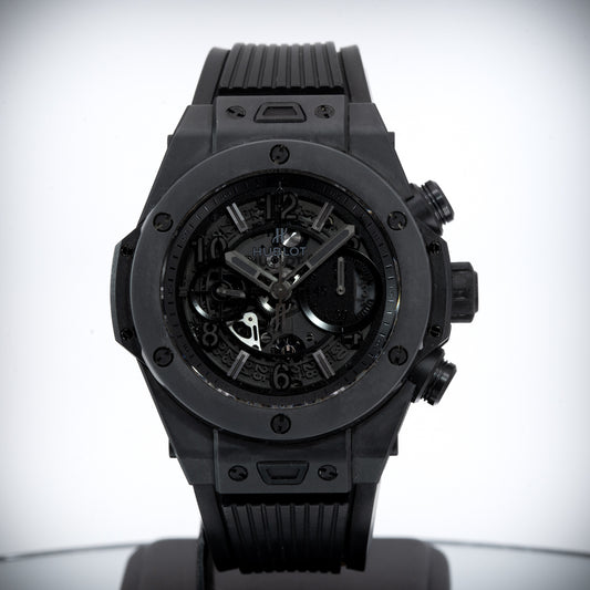 Hublot “All Black” Big Bang Unico 45mm 411.C1.1110.RX Full Set W/ Rotor Watchbox