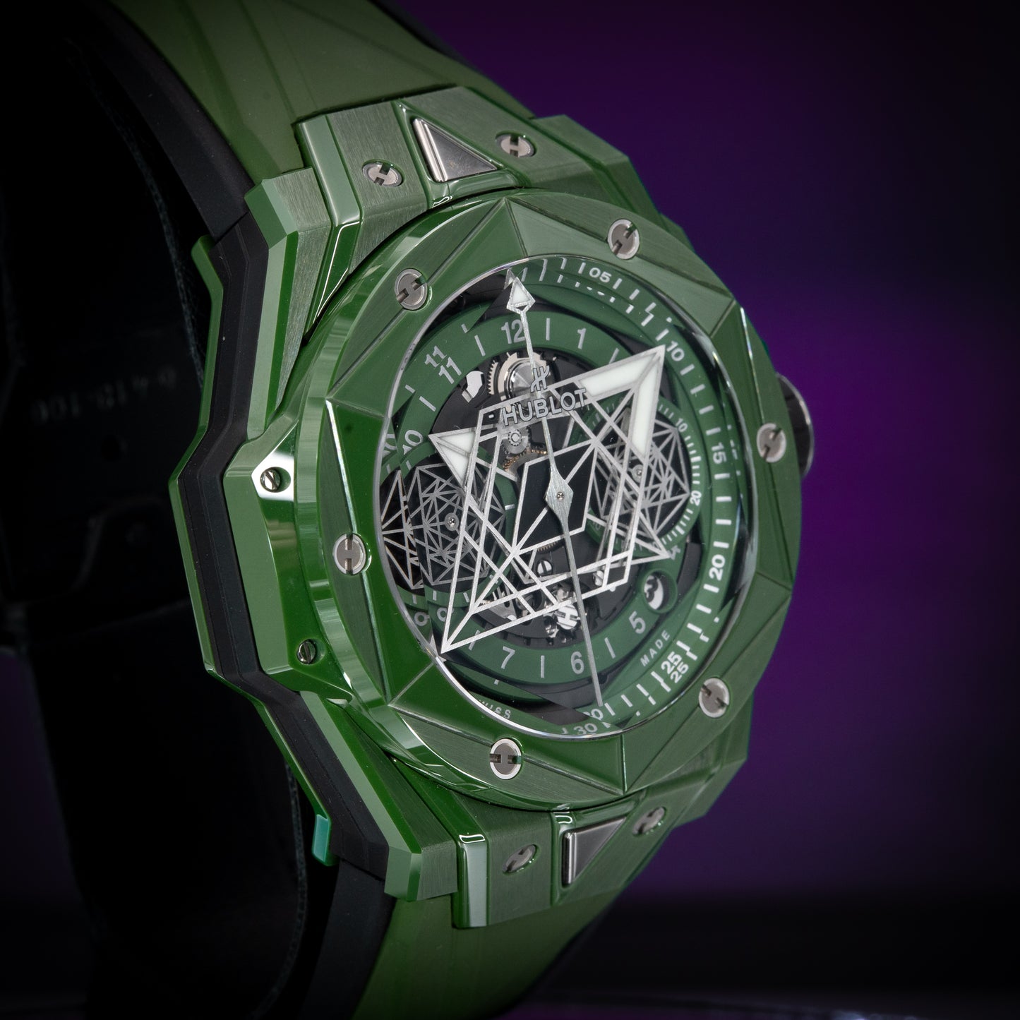 Hublot Big Bang Unico Sang Bleu II Green Ceramic 45mm 418.GX.5207.RX.MXM22 Full