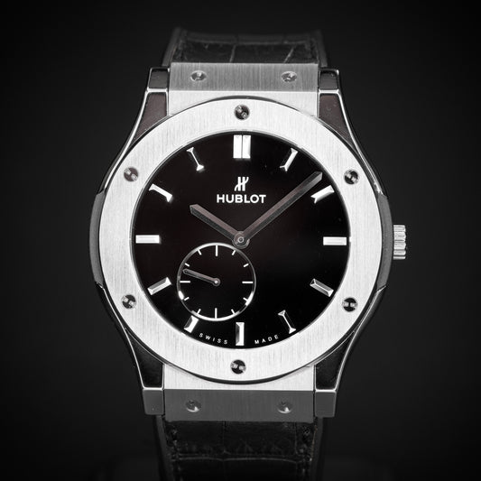 Hublot Classic Fusion Ultra-Thin Titanium Black Croc Strap Watch 515.NX.1270.LR