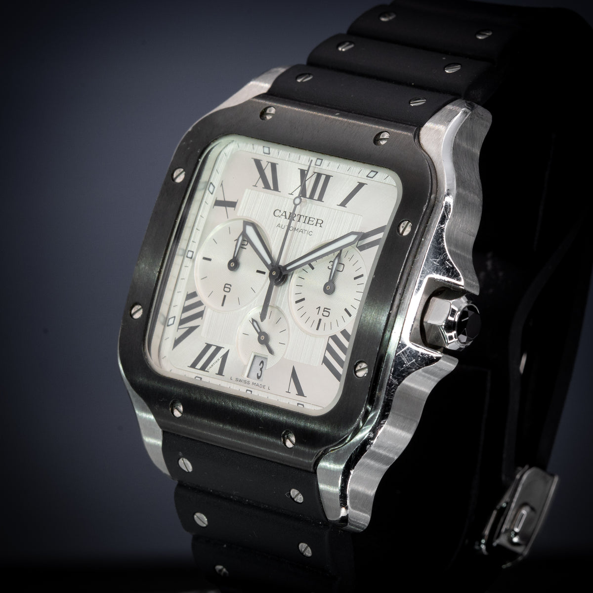 2021 Cartier Santos Chronograph WSSA0017 ADLC Box & Warranty Card
