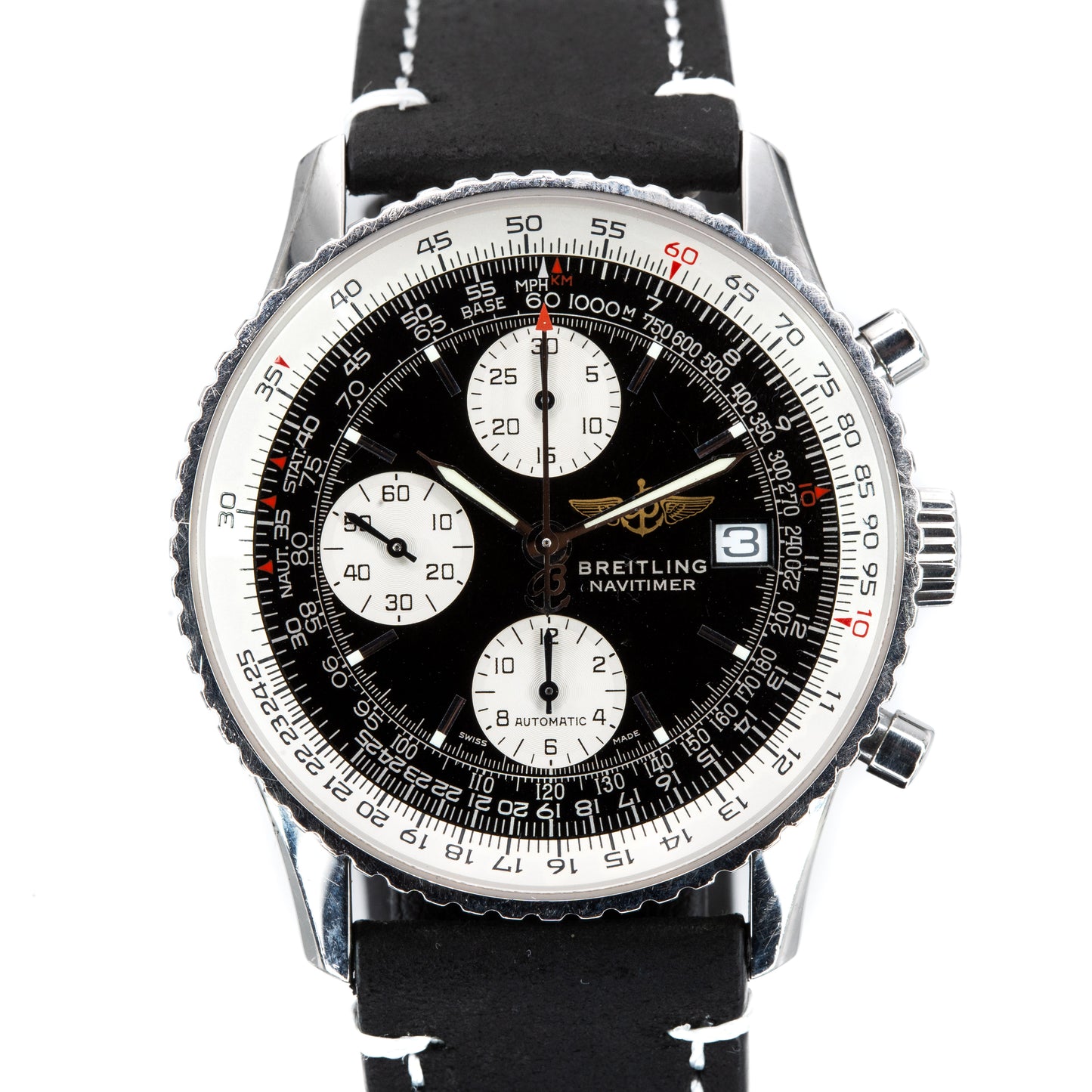 Breitling Navitimer A13322 42mm  Reverse Panda Black Dial White Subdials Fullset
