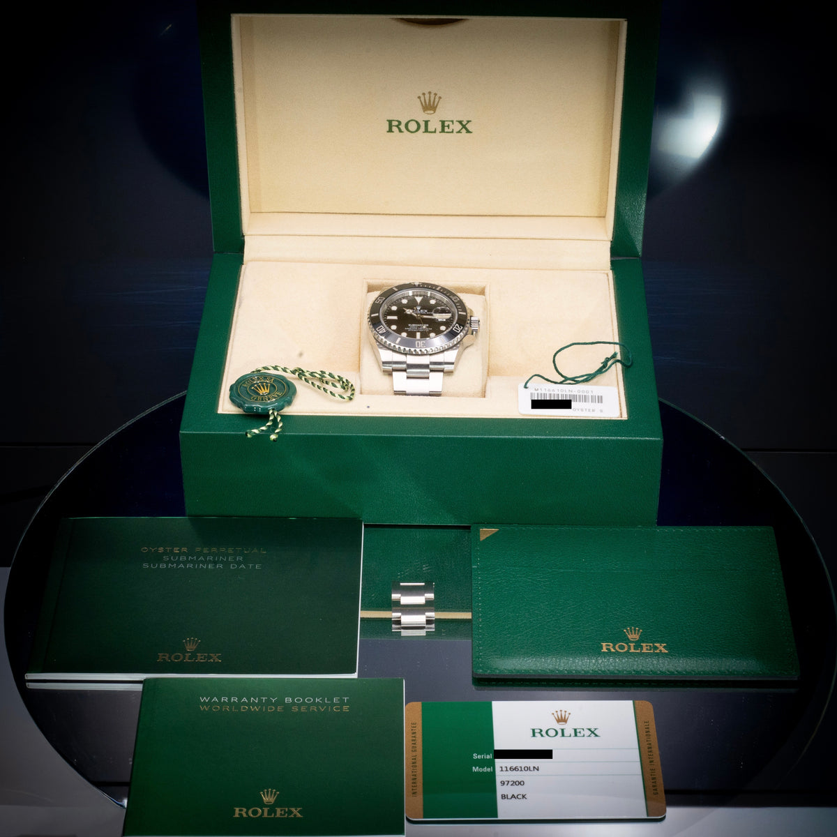 Rolex Submariner Date 116610LN FULL SET Steel Oyster Bracelet with Black Bezel