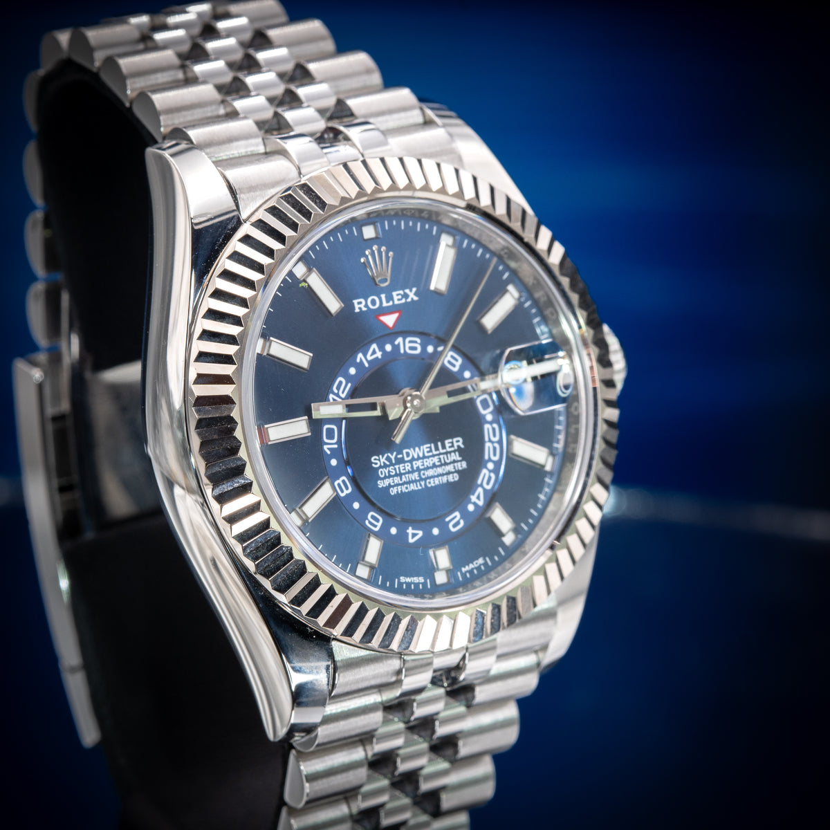 2020 Rolex Sky-Dweller 326934 Blue Dial 42mm White Gold Bezel Full Set