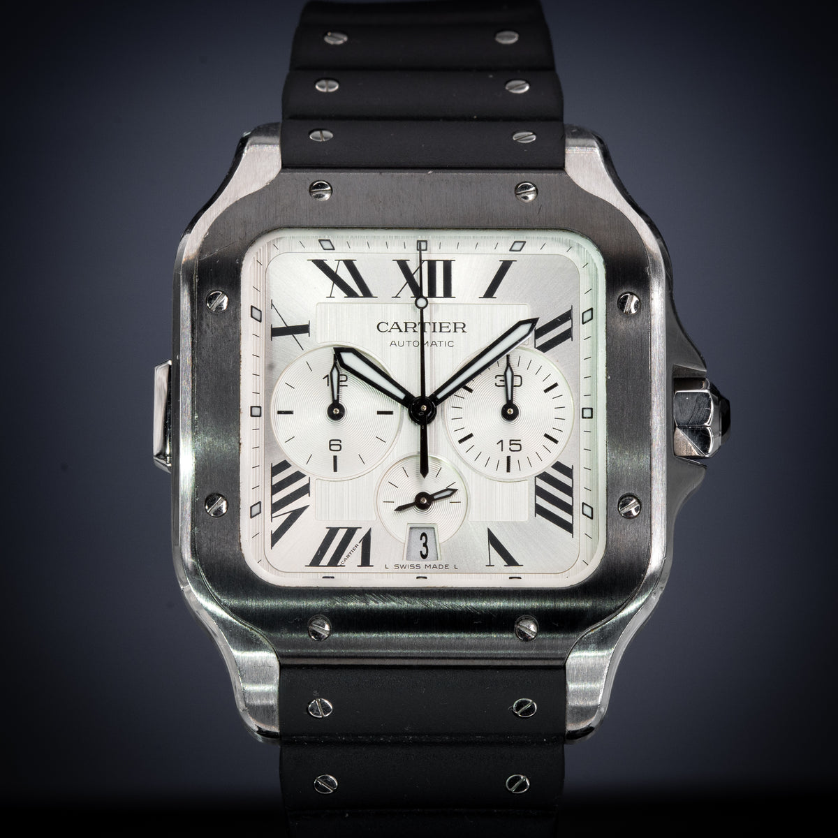 2021 Cartier Santos Chronograph WSSA0017 ADLC Box & Warranty Card