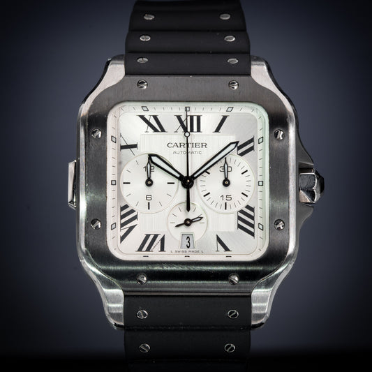 2021 Cartier Santos Chronograph WSSA0017 ADLC Box & Warranty Card