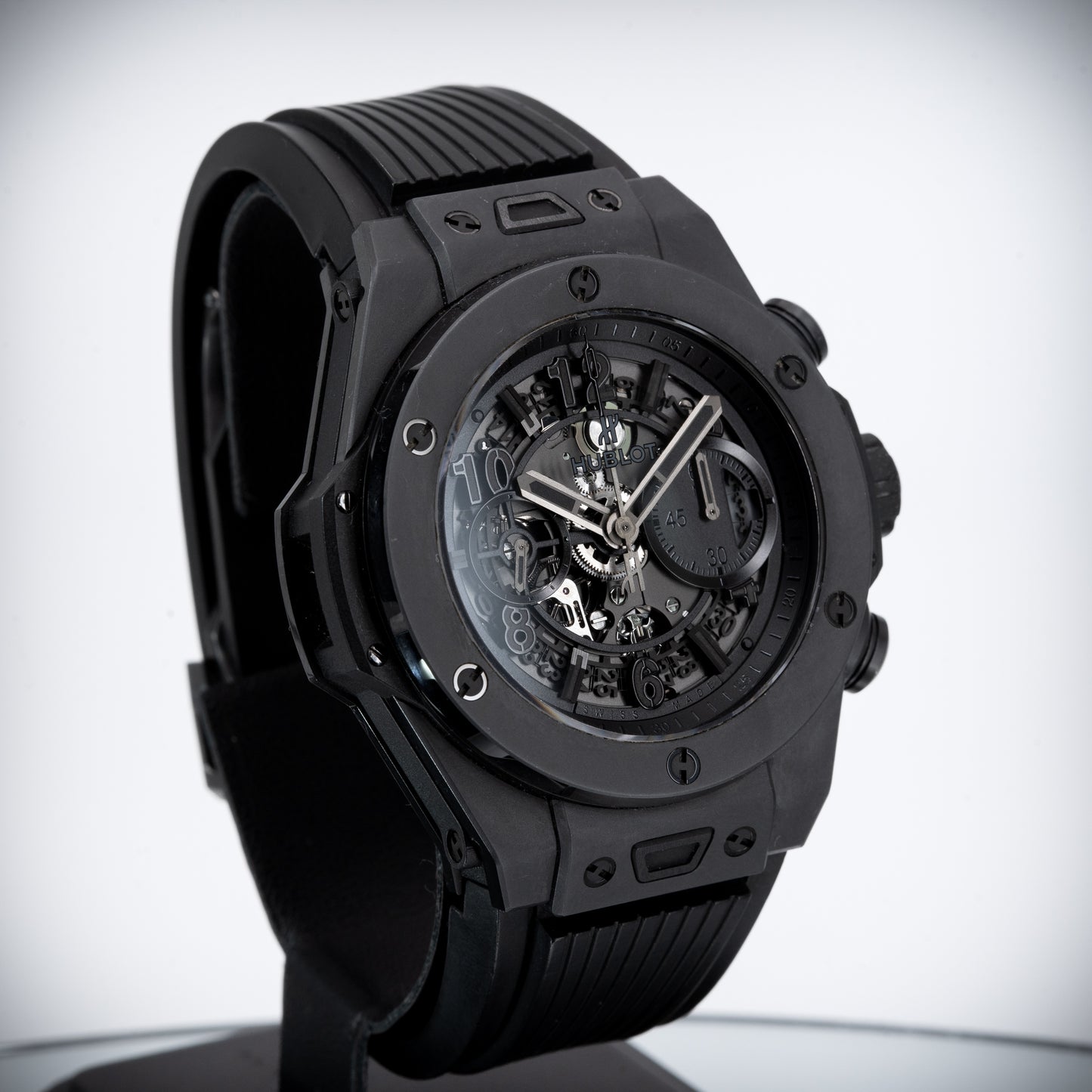 Hublot “All Black” Big Bang Unico 45mm 411.C1.1110.RX Full Set W/ Rotor Watchbox