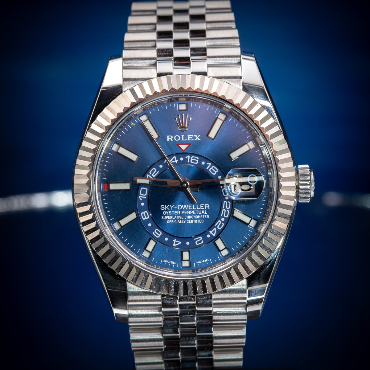 2020 Rolex Sky-Dweller 326934 Blue Dial 42mm White Gold Bezel Full Set
