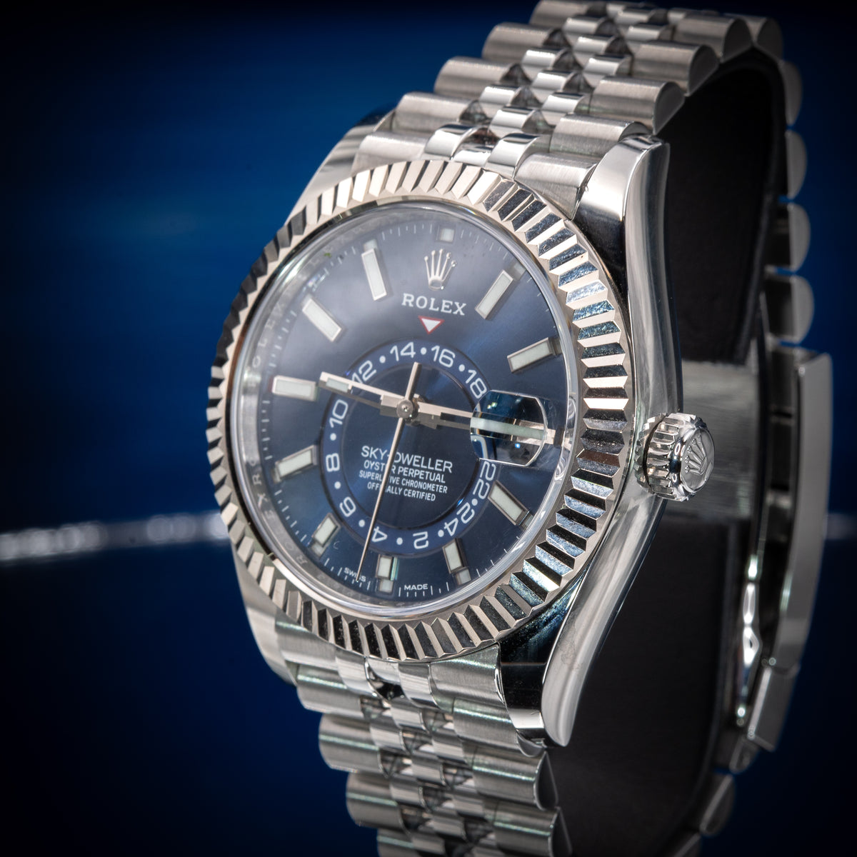 2020 Rolex Sky-Dweller 326934 Blue Dial 42mm White Gold Bezel Full Set