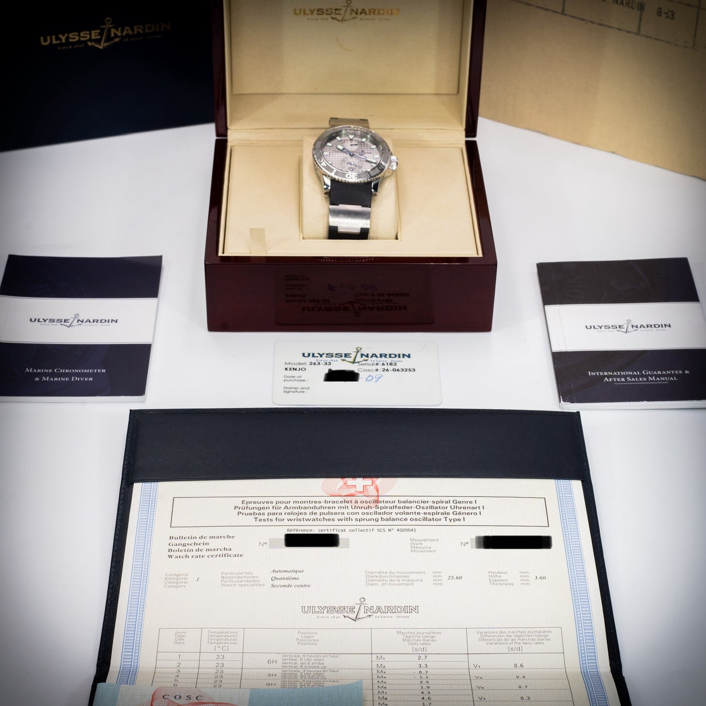 Ulysse Nardin UN Maxi Marine Diver 263-33 Silver Dial Limited Edition - Full Set