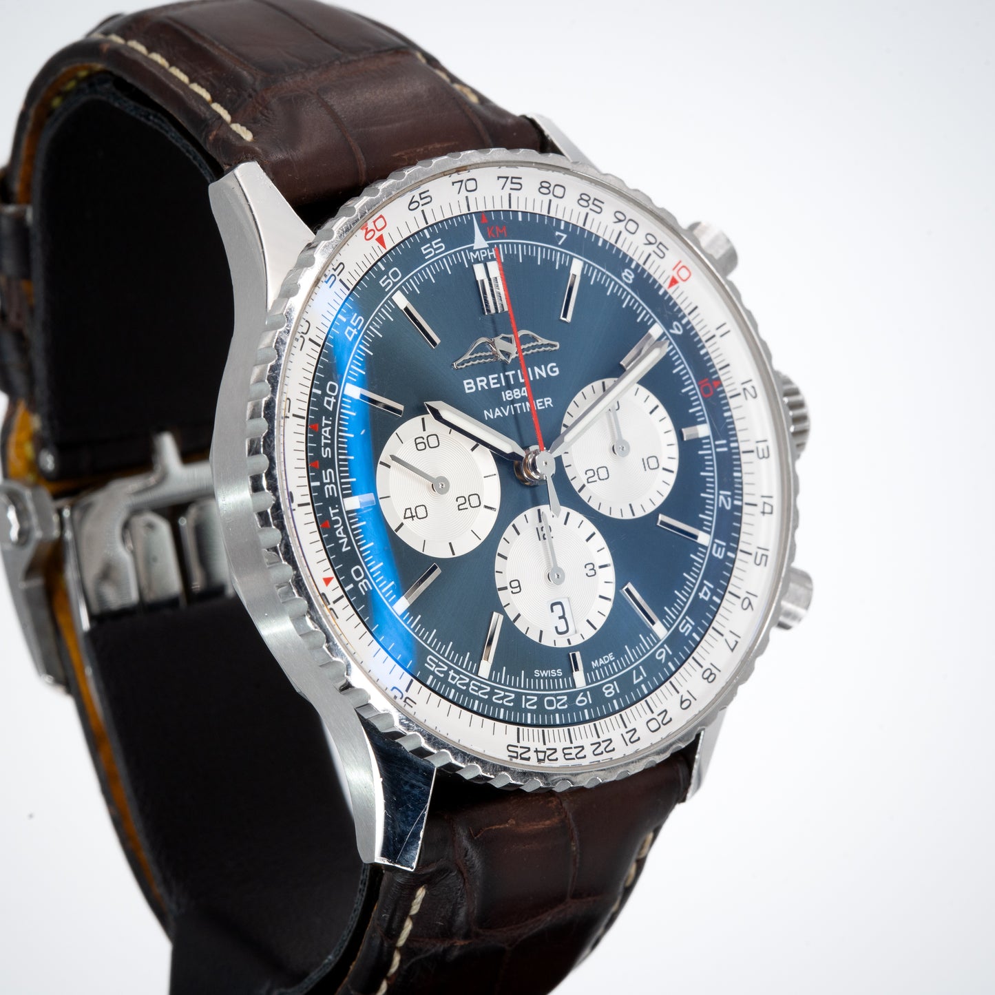 Breitling Navitimer B01 Chrono Blue Dial 46mm Complete Set AB0137211C1P1 AB0137
