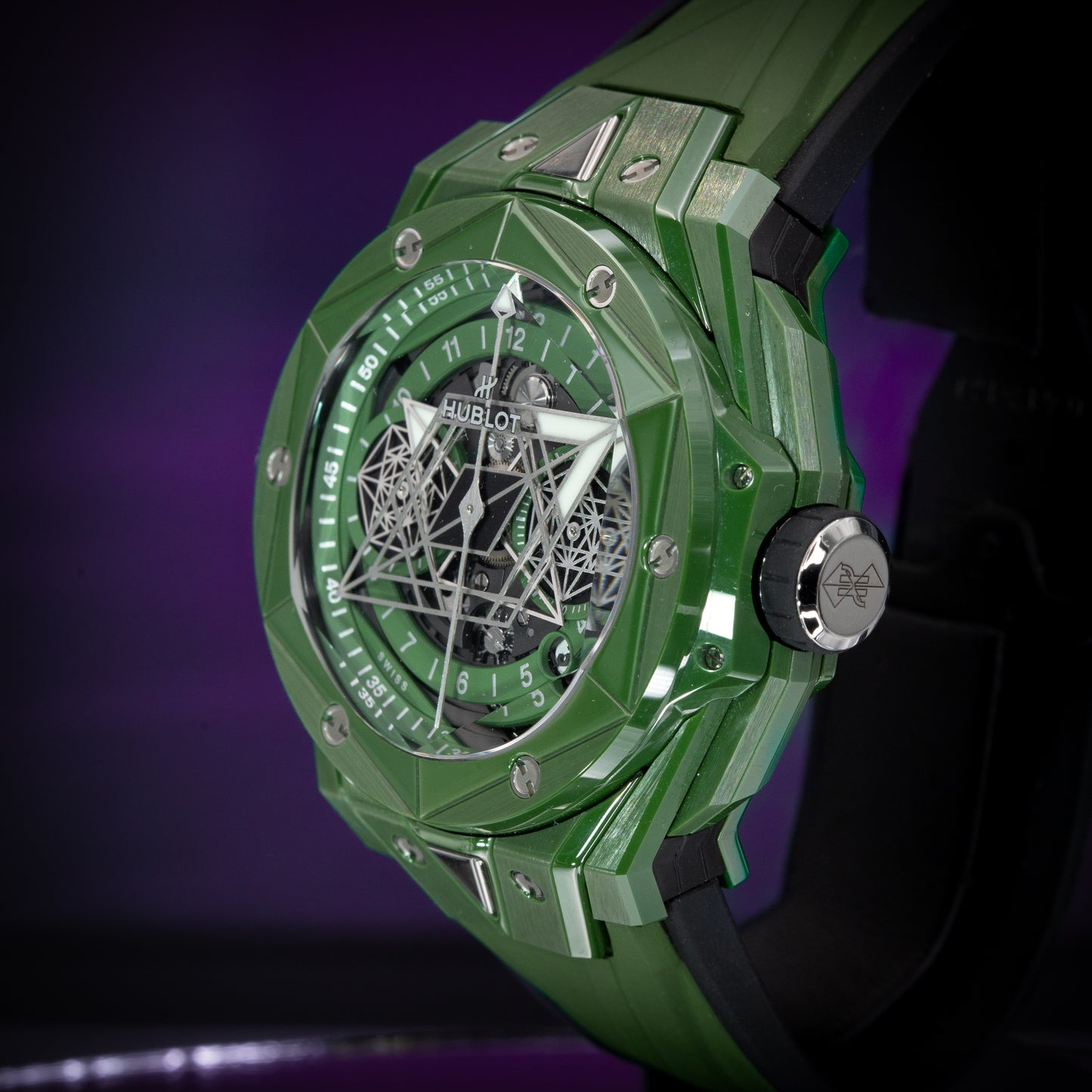 Hublot Big Bang Unico Sang Bleu II Green Ceramic 45mm 418.GX.5207.RX.MXM22 Full