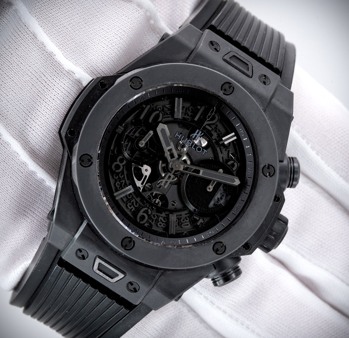 Hublot “All Black” Big Bang Unico 45mm 411.C1.1110.RX Full Set W/ Rotor Watchbox