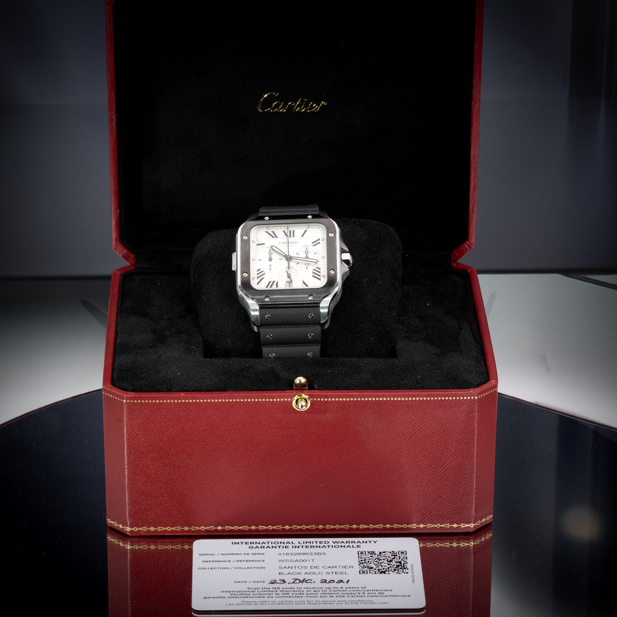 2021 Cartier Santos Chronograph WSSA0017 ADLC Box & Warranty Card