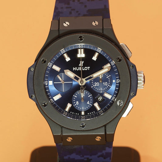 Hublot Big Bang 44mm Ceramic Blue Chronograph  301.CI.7170.LR - 2 Bands, Box & w