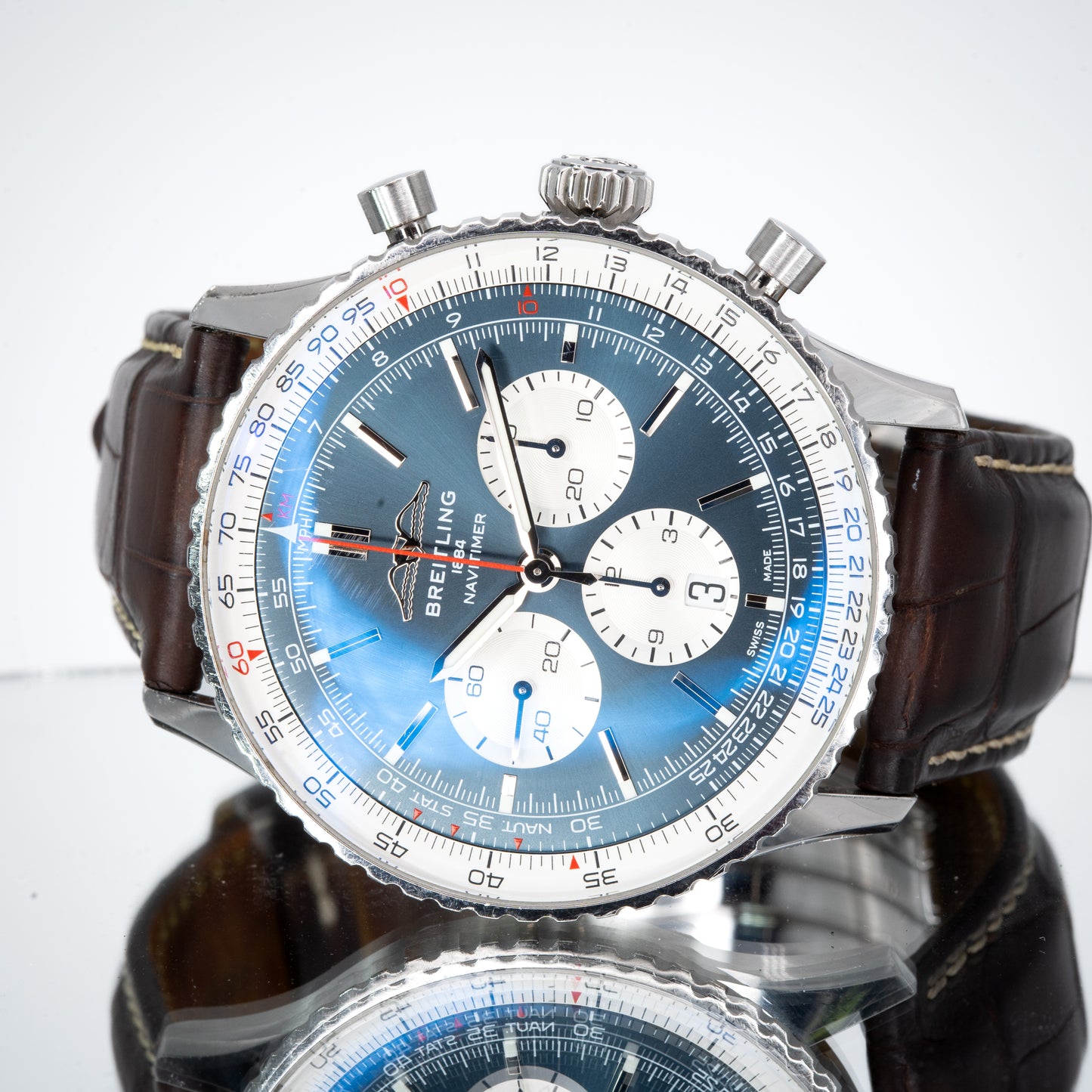 Breitling Navitimer B01 Chrono Blue Dial 46mm Complete Set AB0137211C1P1 AB0137