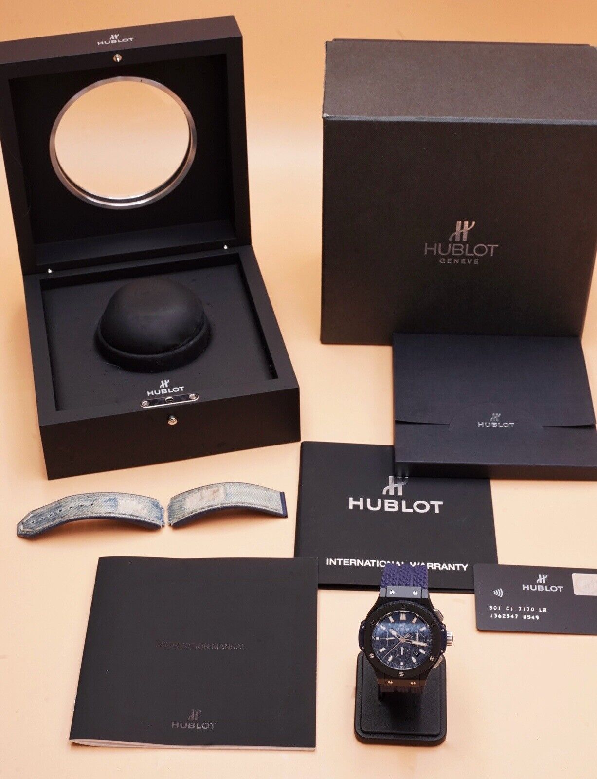 Hublot Big Bang 44mm Ceramic Blue Chronograph  301.CI.7170.LR - 2 Bands, Box & w