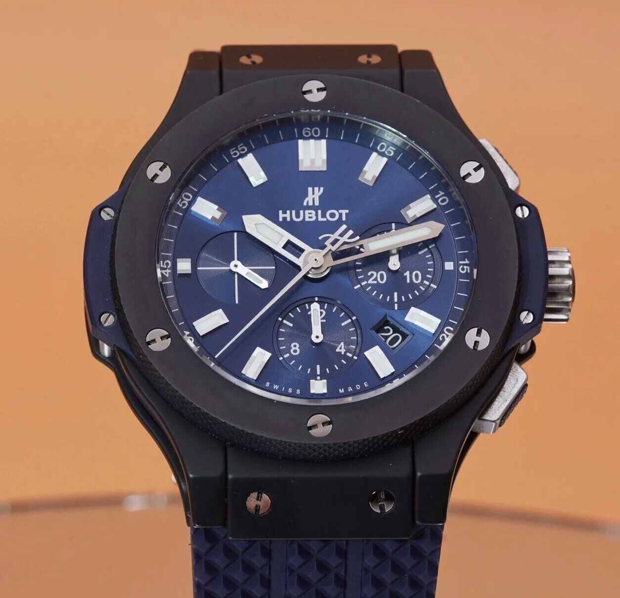 Hublot Big Bang 44mm Ceramic Blue Chronograph  301.CI.7170.LR - 2 Bands, Box & w