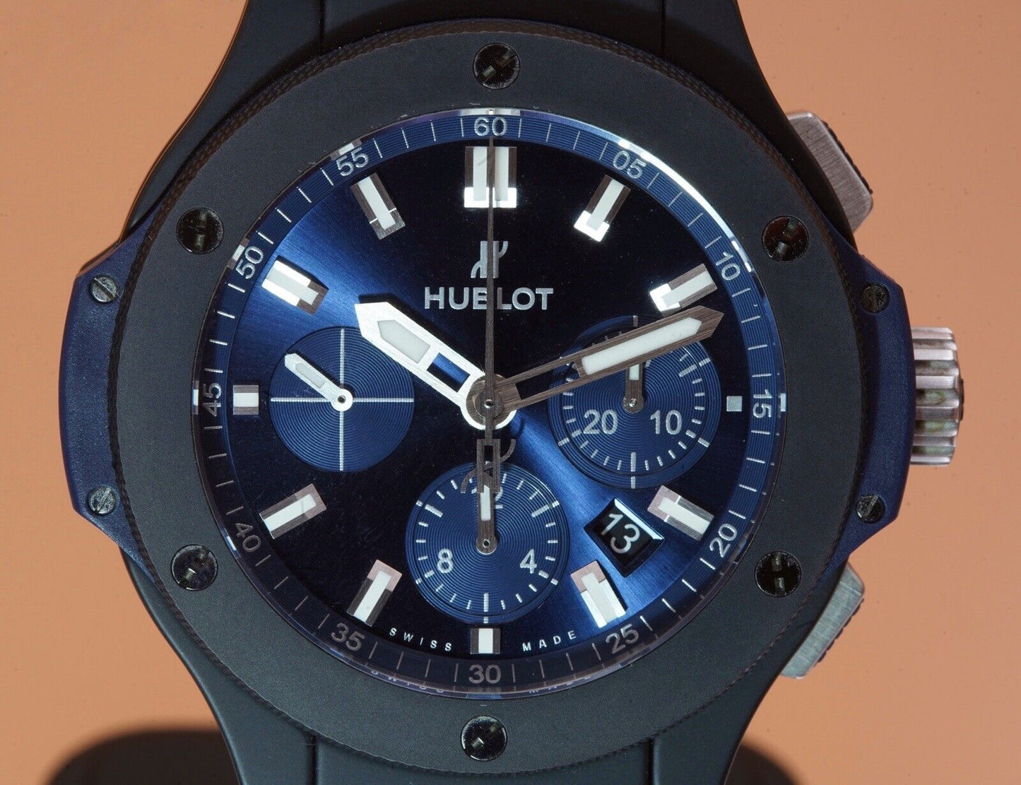 Hublot Big Bang 44mm Ceramic Blue Chronograph  301.CI.7170.LR - 2 Bands, Box & w