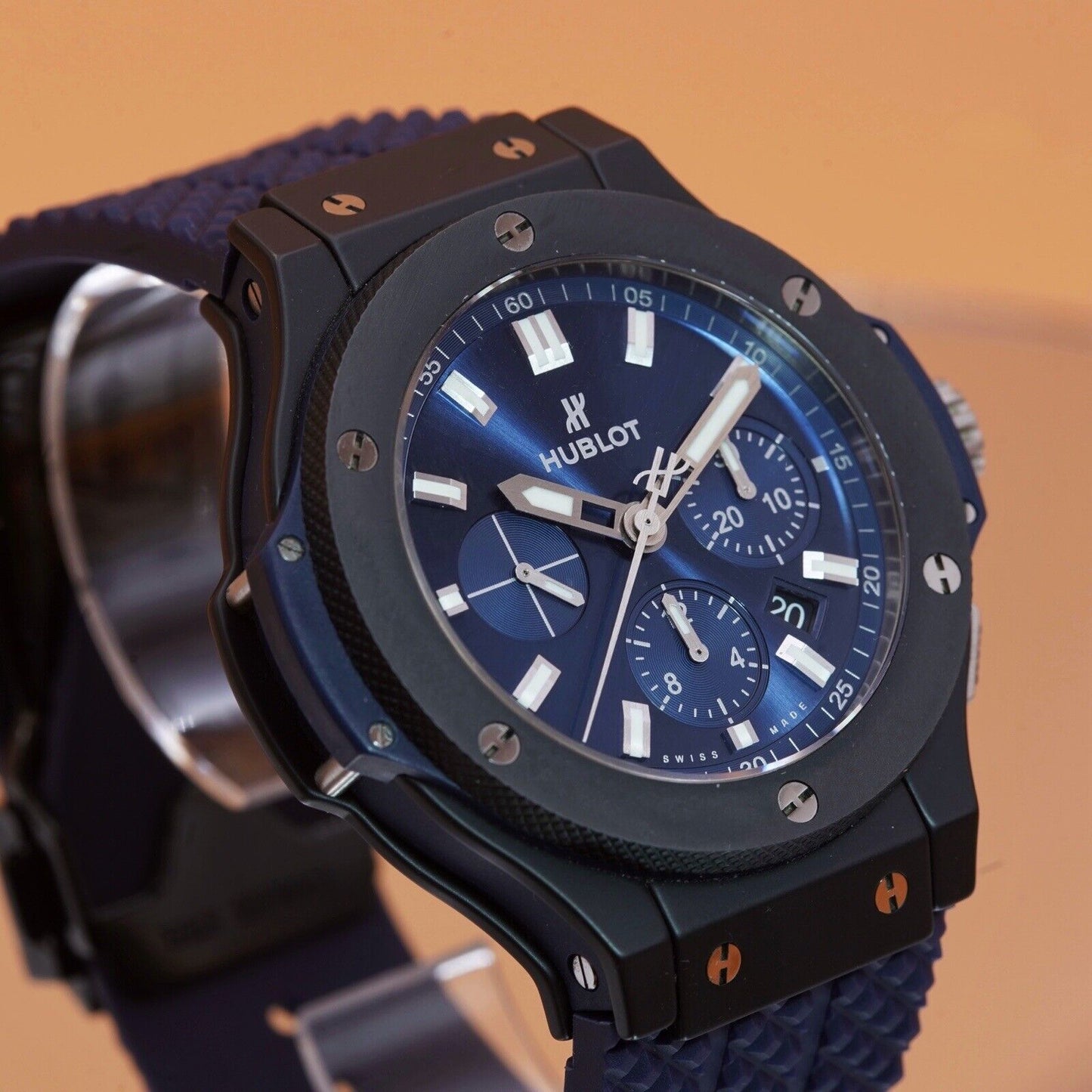 Hublot Big Bang 44mm Ceramic Blue Chronograph  301.CI.7170.LR - 2 Bands, Box & w