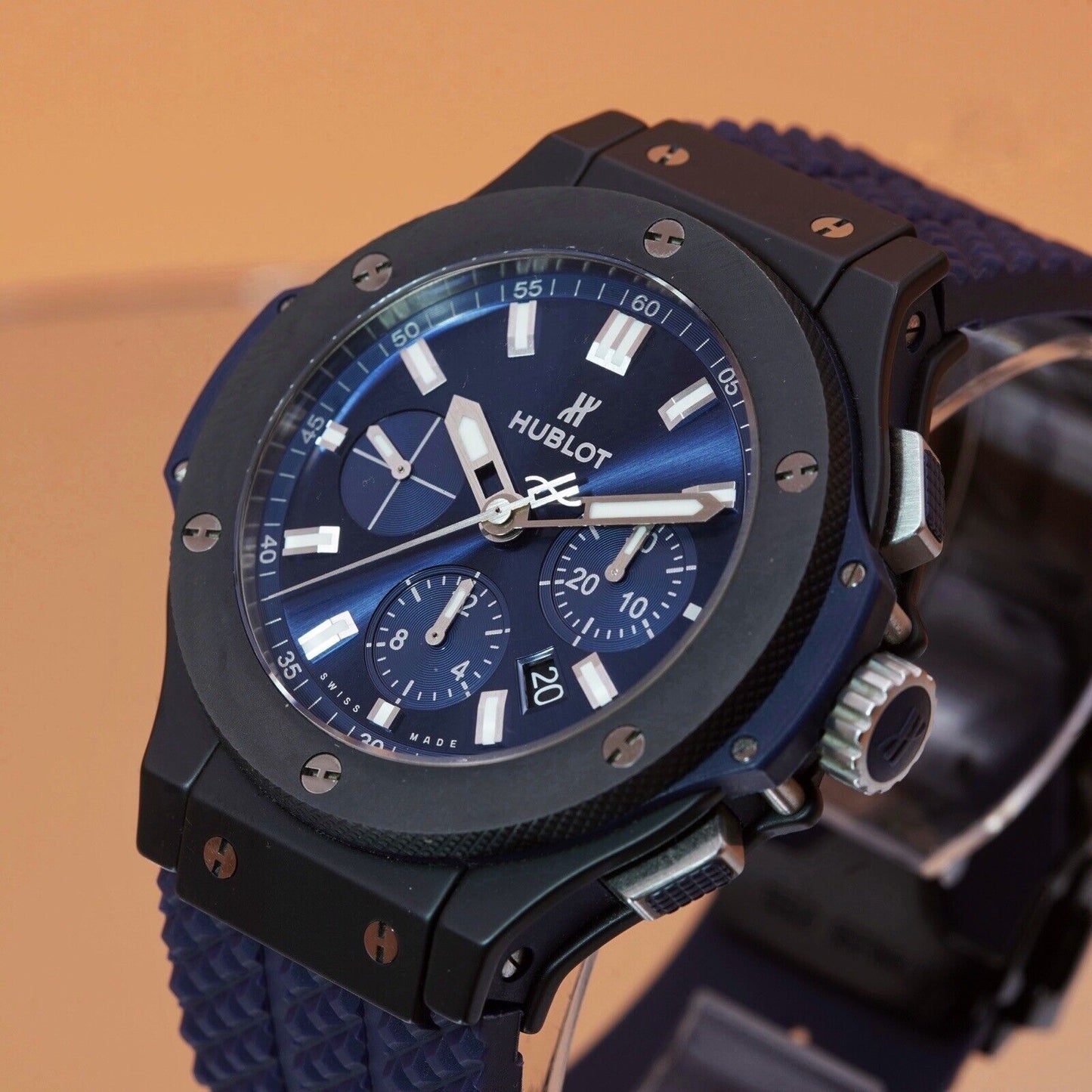 Hublot Big Bang 44mm Ceramic Blue Chronograph  301.CI.7170.LR - 2 Bands, Box & w